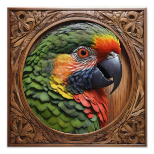 Impression Photo Lorikeet à arc-en-ciel australien encadré en bois,