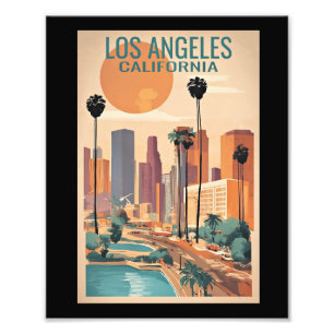 Impression Photo Los Angeles, Californie, illustration vintage,
