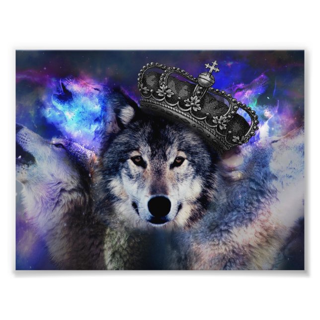 Impression Photo Loup d'animal dans la couronne (Devant)