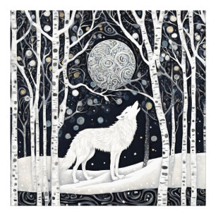 Impression Photo Loup d'hiver blanc moderne