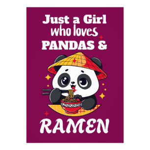 Impression Photo Love Pandas and Ramen (texte blanc)
