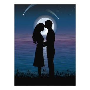 Impression Photo Love Romance Silhouette Couple Sur La Côte Du Lac