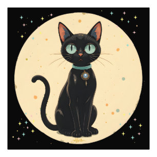 Impression Photo Lune de chat noir atomique futuriste