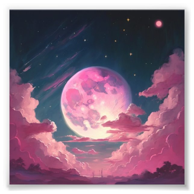 Impression Photo Lune pleine rose (Devant)