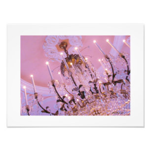 Impression Photo Lustre en cristal sur plafond rose Imprimer