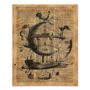 Impression Photo Machine de vol victorienne de Steampunk