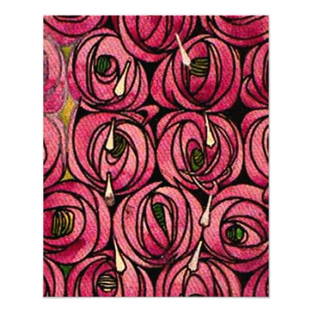 Impression Photo Mackintosh - Roses, peinture fine art (Devant)