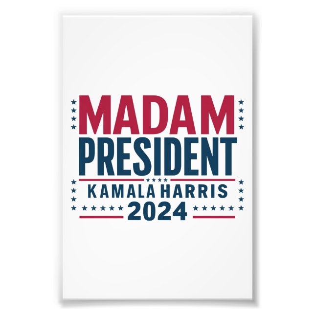 Impression Photo Madame la Présidente Kamala Harris 2024 Vote Democ (Devant)