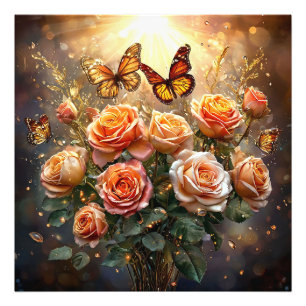 Impression Photo Magnifique bouquet de roses