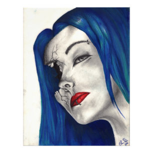 Impression Photo Magnifiquement Broken Imaginaire Horror Goth Girl 