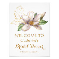 Magnolia aquarelle violet floral Baby Shower de ma