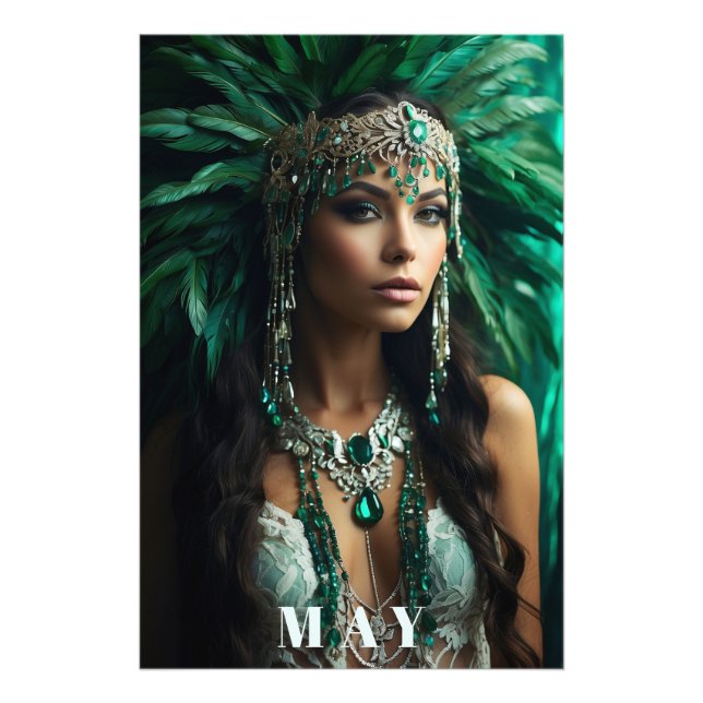 Impression Photo *~ MAI ANNIVERSAIRE EMERALDS AP53 Déesse Boho (Devant)