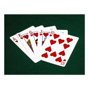 Impression Photo Mains de poker - Brosse royale - Coeur