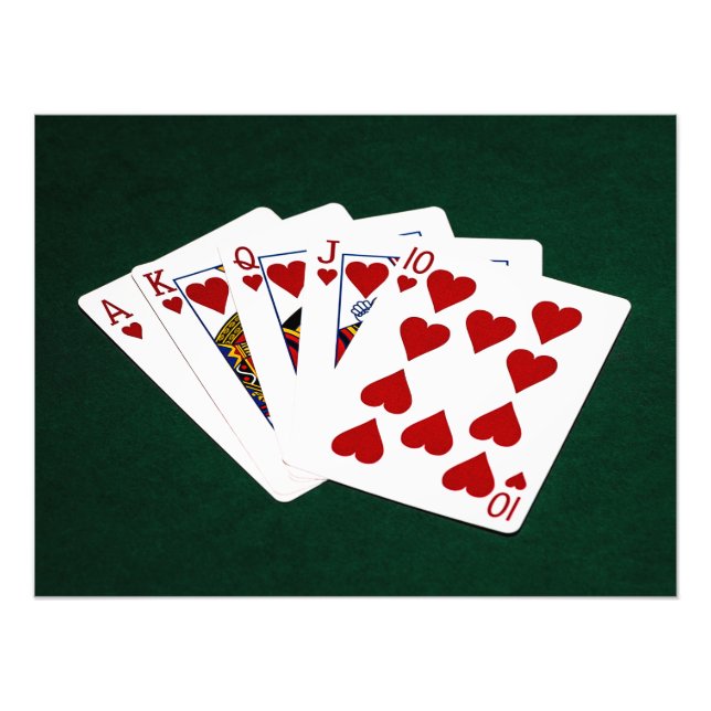 Impression Photo Mains de poker - Brosse royale - Coeur (Devant)
