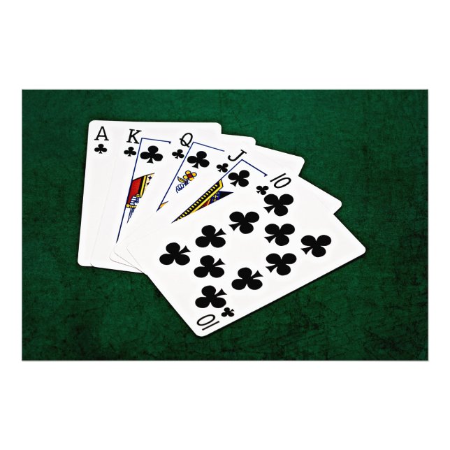 Impression Photo Mains de poker - Brosse royale - Costume de clubs (Devant)