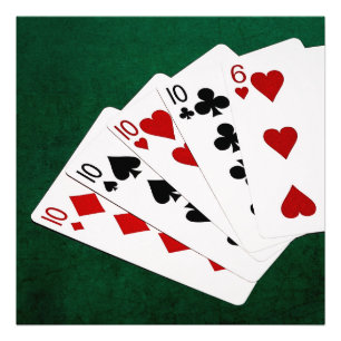 Impression Photo Mains de Poker - Carré - Dix et Six