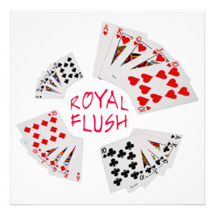 Impression Photo Mains de poker - Royal Flush