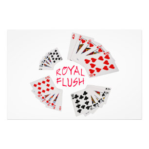 Impression Photo Mains de poker - Royal Flush