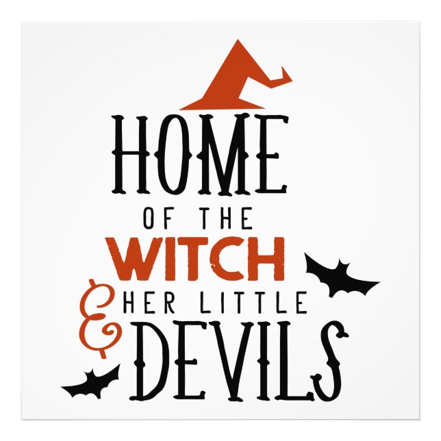 Impression Photo maison de la sorcière et ses petits démons Hallowe (Devant)