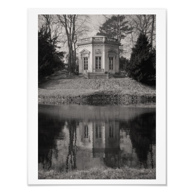 Impression Photo Maison de thé Belvedere en noir et blanc (Devant)