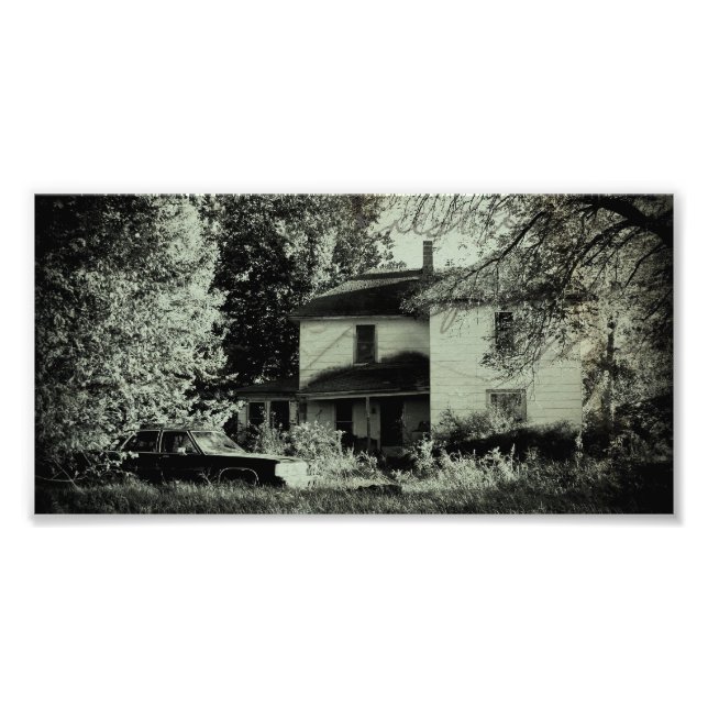 Impression Photo Maison et voiture abandonnées (Devant)