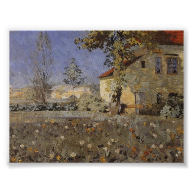 Impression Photo Maison vintage Mourier-Petersen dans le jardin (Devant)