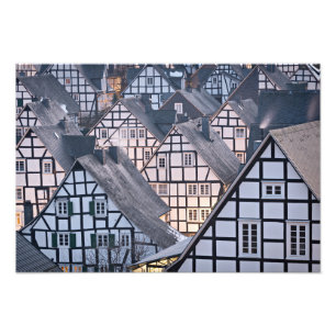 Impression Photo Maisons à colombage dans Freudenberg, Allemagne