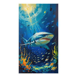 Impression Photo Majestic Shark sous l'eau Vibrant peinture P
