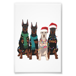 Impression Photo Maman Chien Amoureuse De Doberman Noël Vacances 