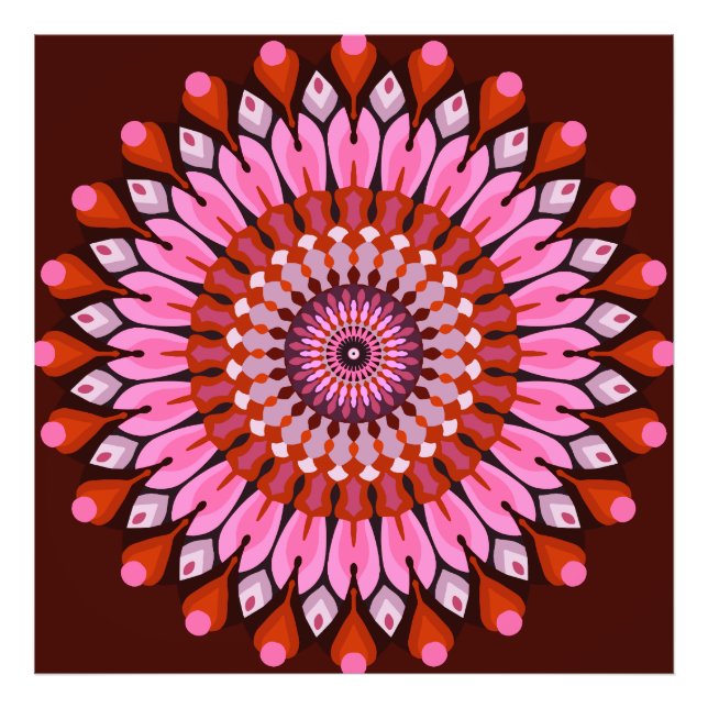 Impression Photo Mandala rose (Devant)