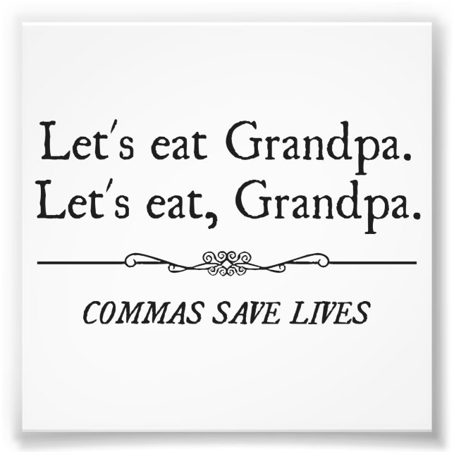 Impression Photo Mangeons papas Commas Sauvez des vies (Devant)