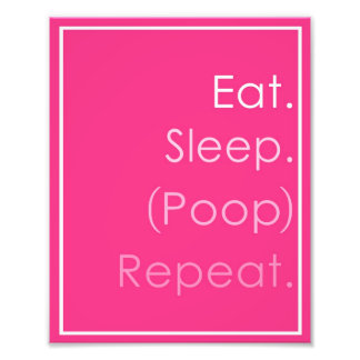 Impression Photo Mangez Sleep Poop Répéter Baby Nursery Art