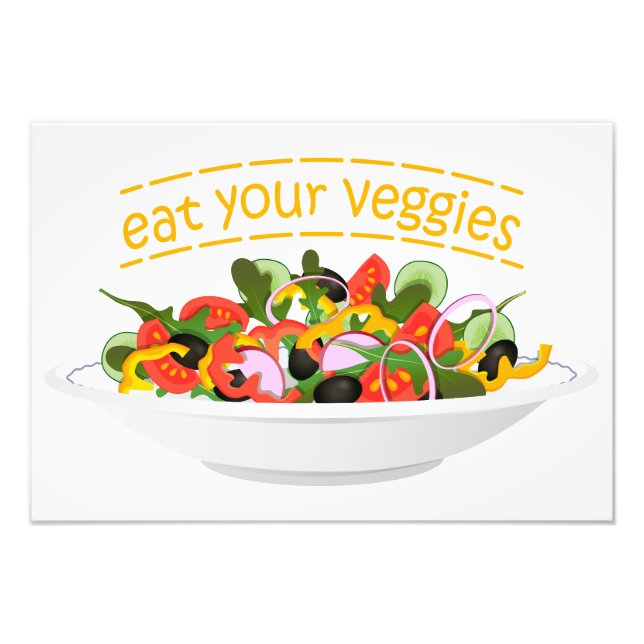 Impression Photo Mangez vos Légumes Citer salade fraîche mélange bo (Devant)