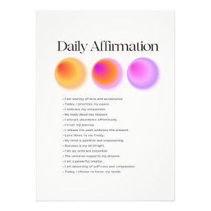 Impression Photo manifestation d'affirmations quotidiennes