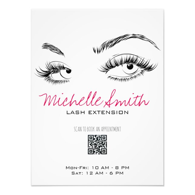Impression Photo Maquillage Artiste Lashes Brows Black White QR Cod (Devant)
