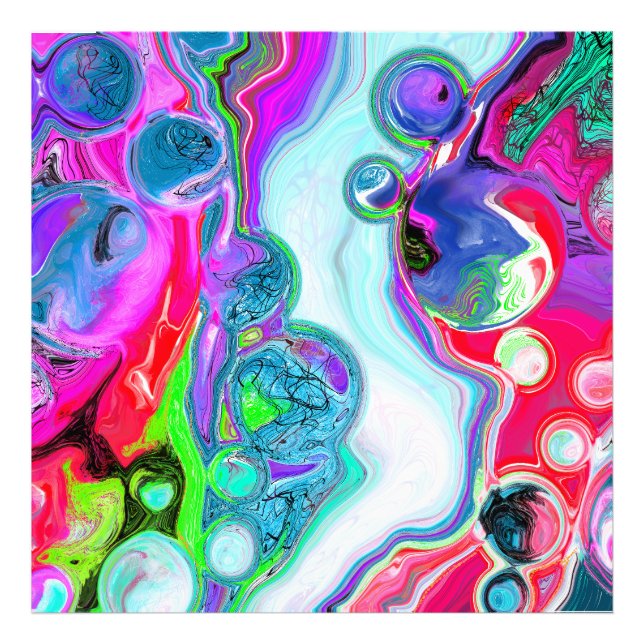 Impression Photo Marbre coloré Fluid Art (Devant)