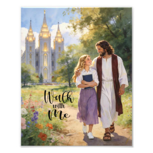 Impression photo 'Marchez avec moi' du Christ et d