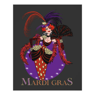 Impression Photo Mardi Gras 2021, femme de style vintage Nouvelle-O
