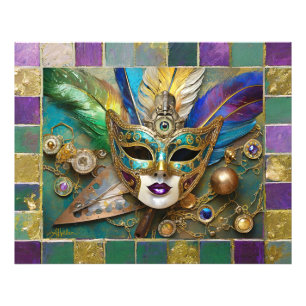 Impression Photo Mardi Gras Troisième Oeil Gold Céramique Masque