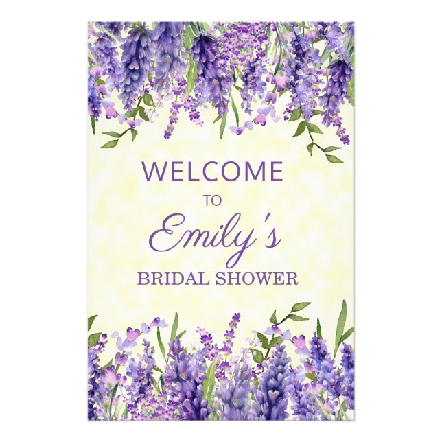 Impression Photo Mariage civil Floral Aquarelle Jaune Violet (Devant)
