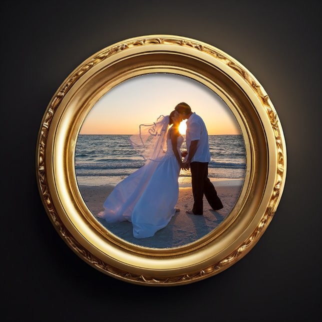 Impression Photo mariage de forme circulaire de diamètre 10 pouces (Trim for a 10" Diameter Circle Shape Wedding Photo Print for your own frame)