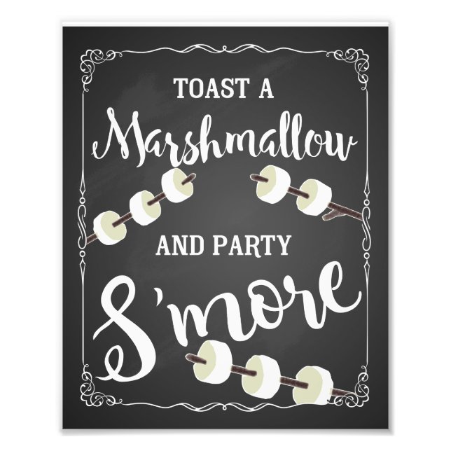 Impression Photo Mariage's more sign party's'more chalkboard (Devant)