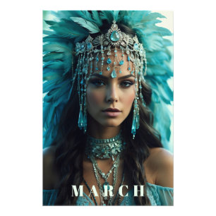 Impression Photo *~* MARS AP53 Coiffure AQUAMARINE Boho