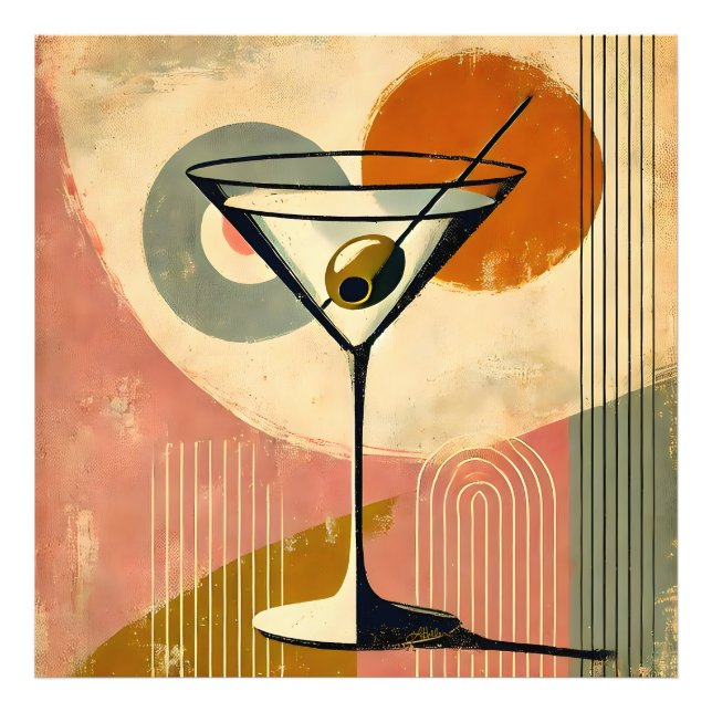 Impression Photo Martini d'art moderne du milieu du siècle (Devant)