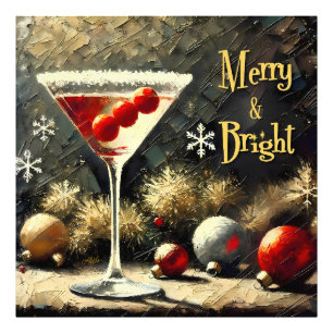 Impression Photo Martini de Noël aux triples cranberries Rétro 50