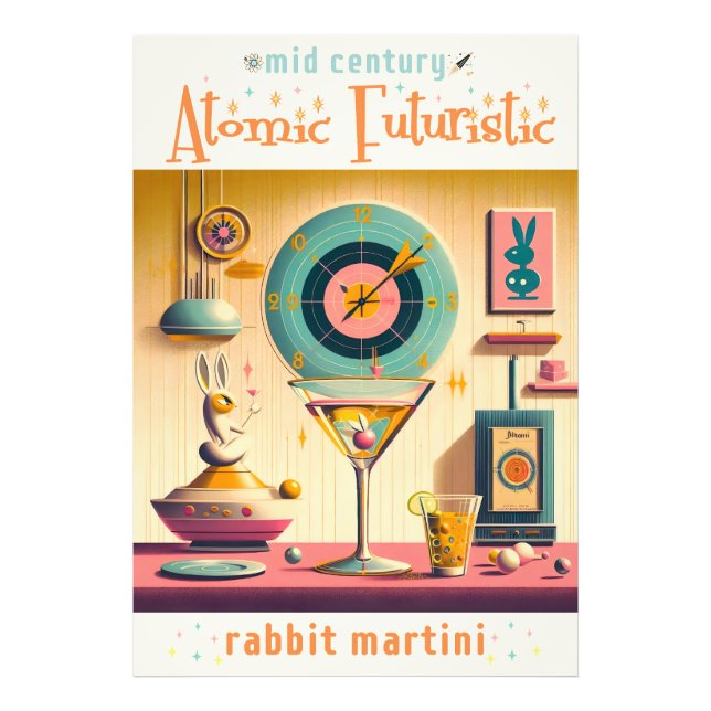 Impression Photo Martini lapin atomique Futuriste du milieu du sièc (Devant)