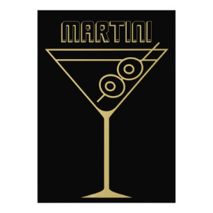 Impression Photo Martini olive doré Mid Century Modern 2