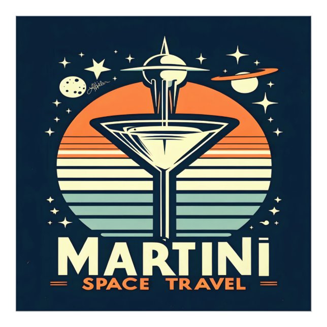 Impression Photo Martini Space Travel Lift Off Logo (Devant)