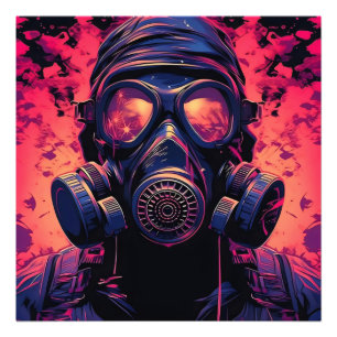 Impression Photo Masque gaz couleur vintage