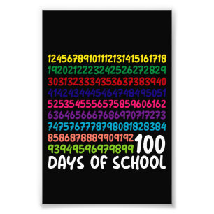 Impression Photo Math Nombres 100e Jour d'École Enseignant Enfants